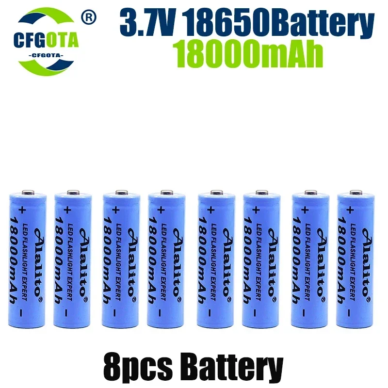 18650 Battery Rechargeable Battery 3.7V 18650 18000mAh Capacity Li-ion Rechargeable Battery For Flashlight Torch Battery+Charger