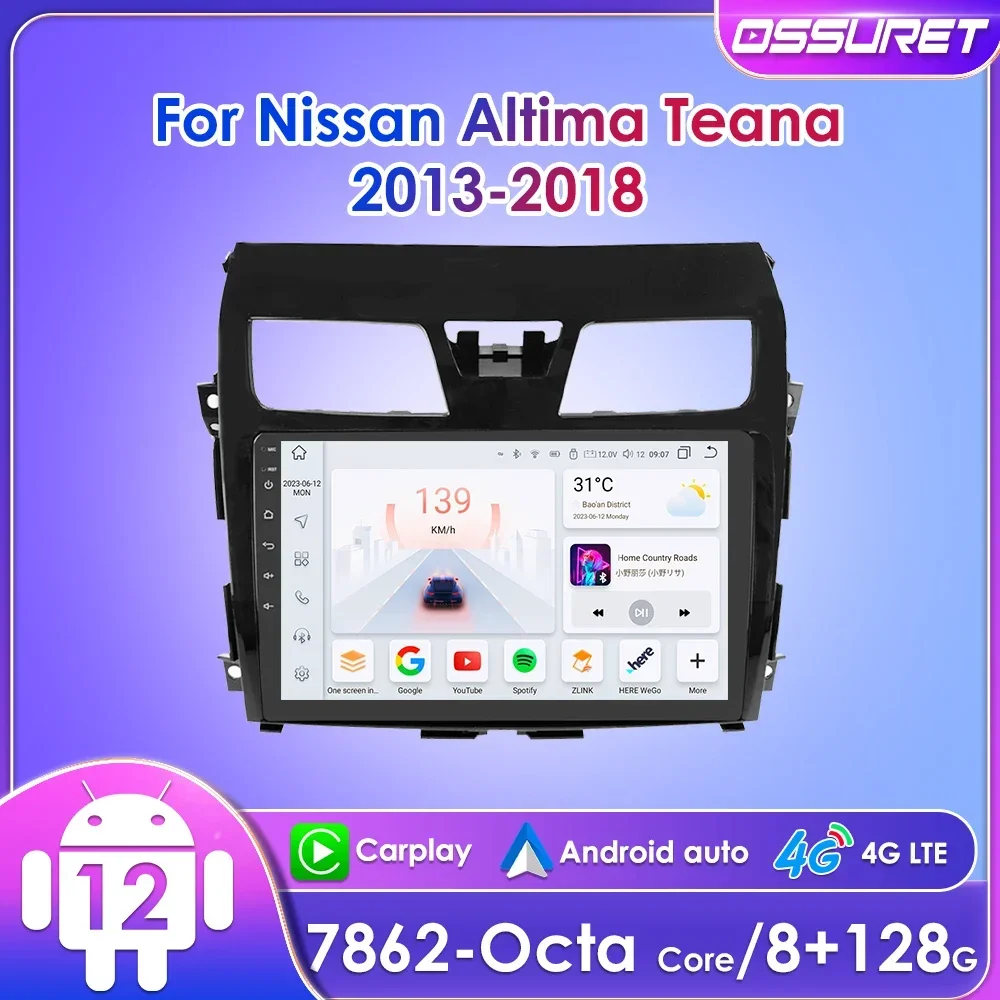 

10.1" Ossuret 2Din Android12 Car Radio for Nissan ALTIMA TEANA 3 2013 - 2018 Multimedia Navigation GPS RDS DSP BT 4G CarPlay