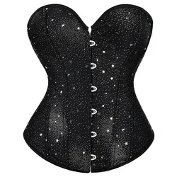 Corsé ajustado Sexy para mujer, ropa moldeadora de Palacio, vestido de novia Sexy negro estrellado, cofre fruncido