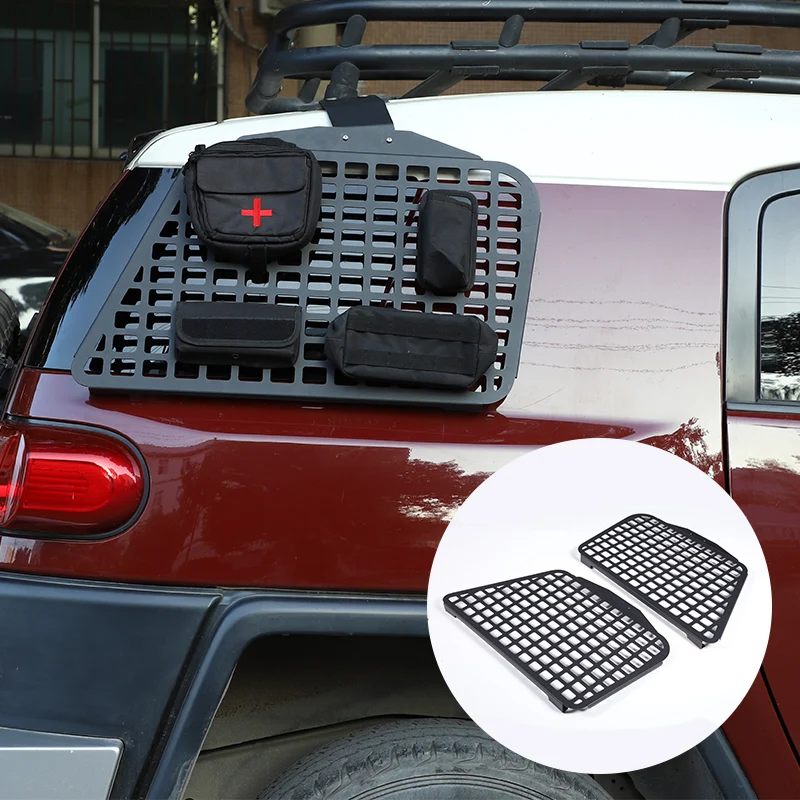 For 2007-21 Toyota FJ Cruiser Aluminum Alloy Black Car Rear Side Window Storage Bag Hanging Plate Armor Car Exterior Accessories