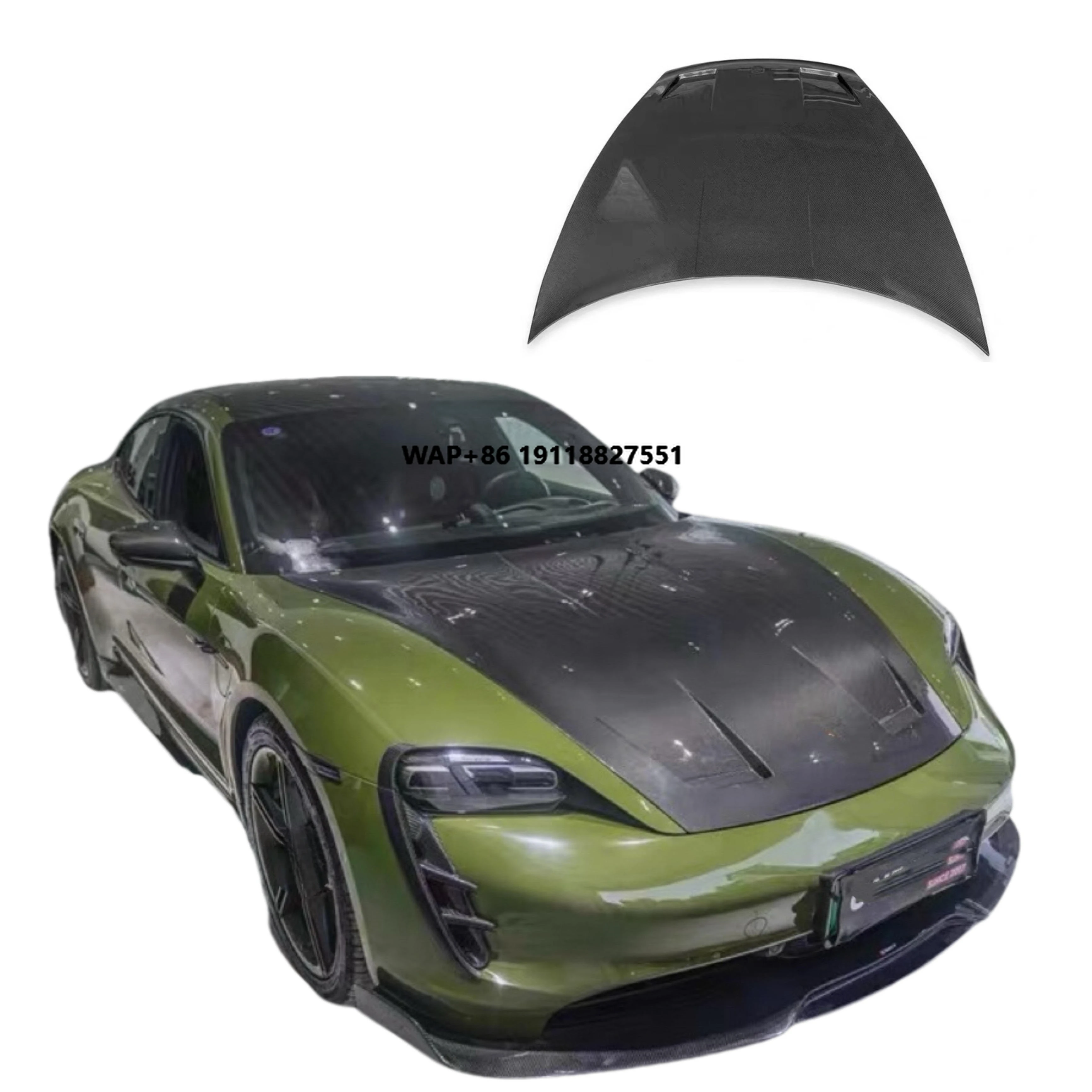 

Новый высококачественный капот из углеродного волокна для Taycan 2019-2022, простая установка, черный цвет, деталь для модернизации/тюнинга