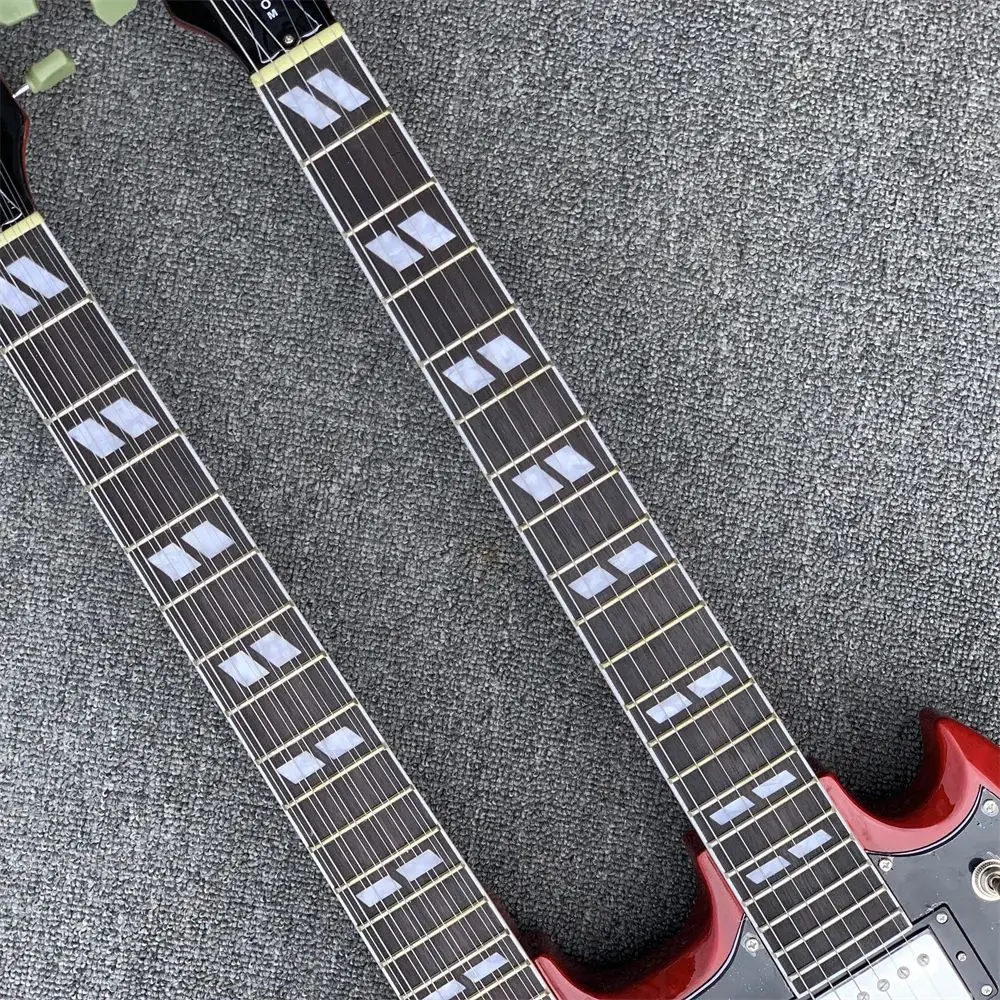 Double SG Style Double neck 12-string double string + 6-string lead guitar red available by order
