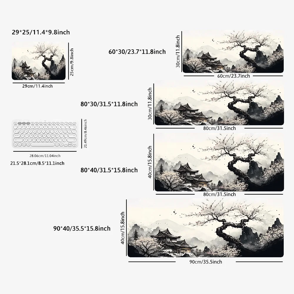 Large mouse pad landscape design gaming mats XXL 90x40cm rubber non-slip locking process suitable for laptop office accessories