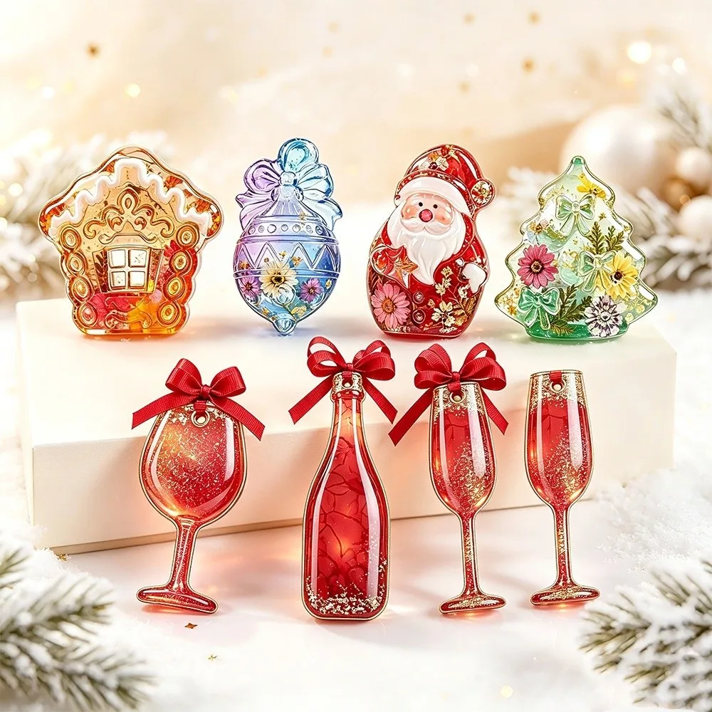 DIY Christmas Mini Mold Silicone Multi-purpose Plaster Wax Epoxy Resin Mold Easy Release Heat-resistant