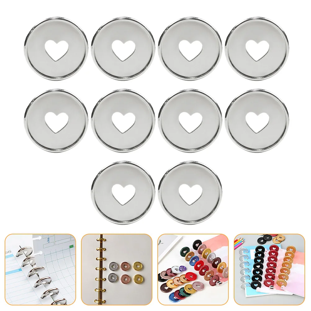 

10 Pcs Heart Binding Buckle Disc Plastic Plate Loose-leaf Discs Planner Tools Abs Buckles Discbound Binder Clips Large