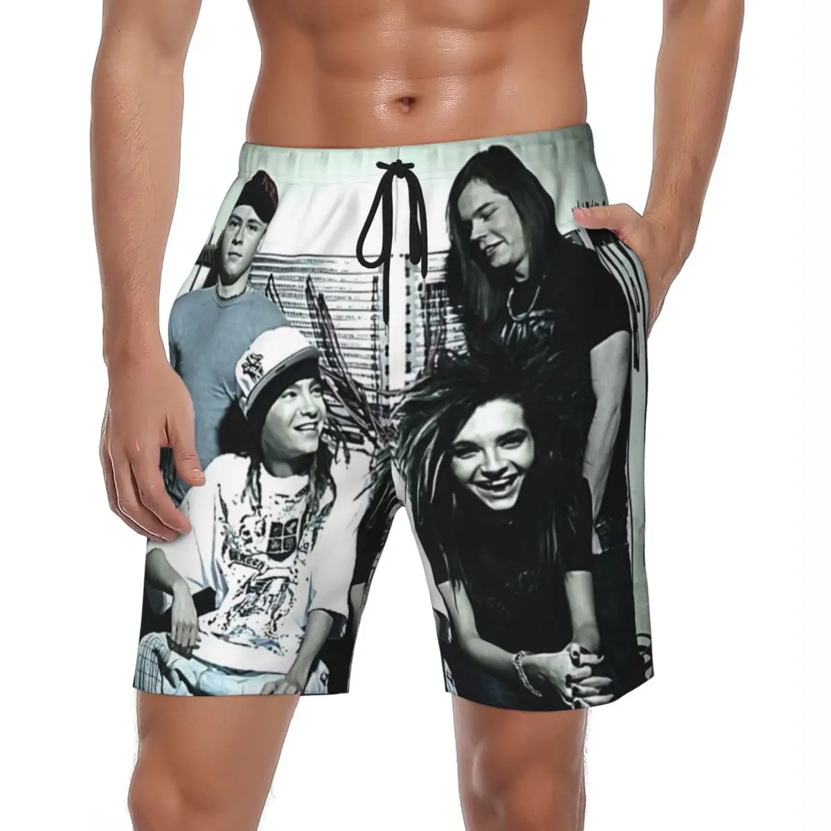 

Шорты для доски H-Hotel Tokio, летние шорты для рок-музыки, мужские спортивные шорты для фитнеса, удобные плавки с узором