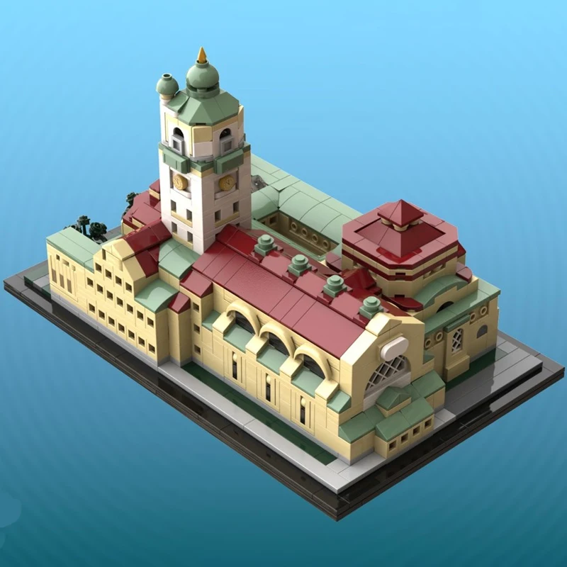 1299 pièces série d'architecture urbaine Art Nouveau bain Public bloc de construction modèle brique ensemble cadeaux créatifs anniversaire bricolage MOC-221890