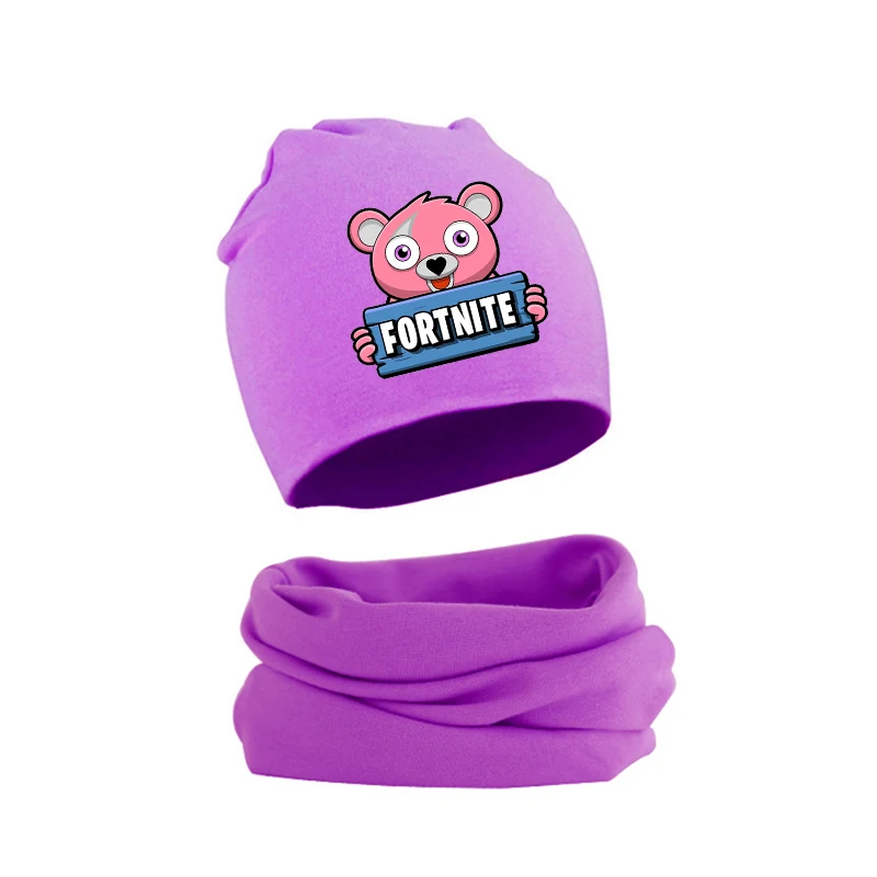 Fortnites algodão bebê chapéu cachecol conjunto para 1 a 3 anos de idade outono inverno meninos meninas gorros boné ao ar livre quente chapéu do bebê conjunto natal