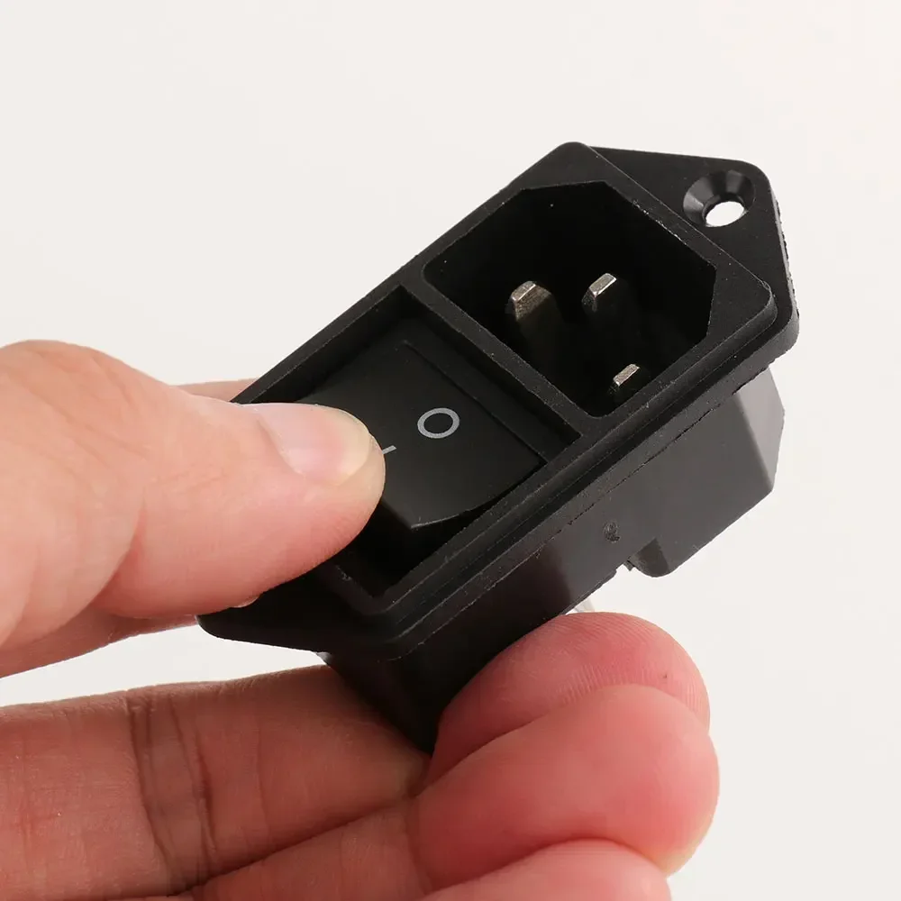 1PC Mains AC Power Cord Inlet Power Receptacle Power socket With ON OFF Rocker Switch 250V 10A IEC 320 C14