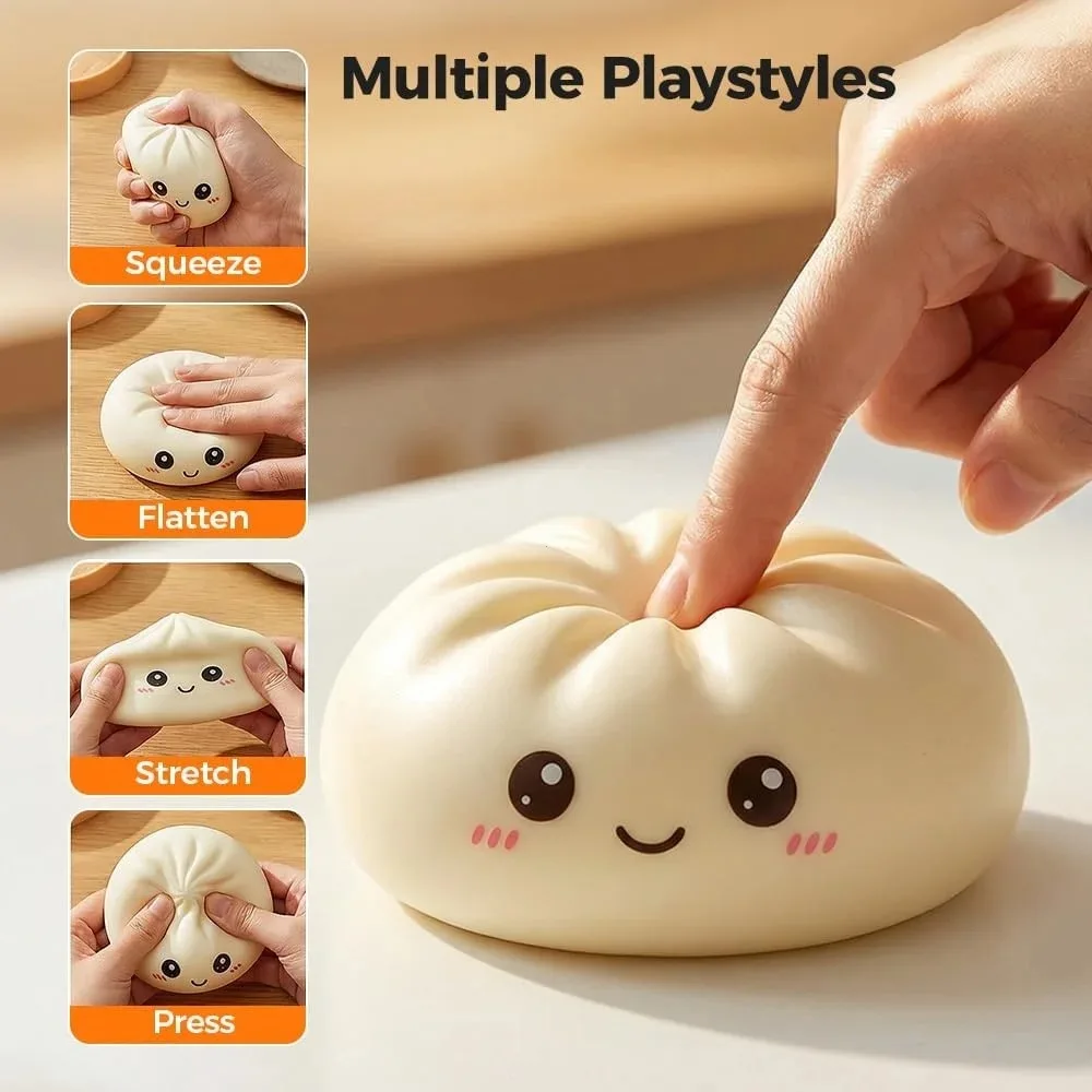 Multi Slow-Rising Squishy, Random Includes: Cheese Squeeze Toys, Steamed Buns And Dumplings,Long Butter Bread,Bear Squishy Toys view 4