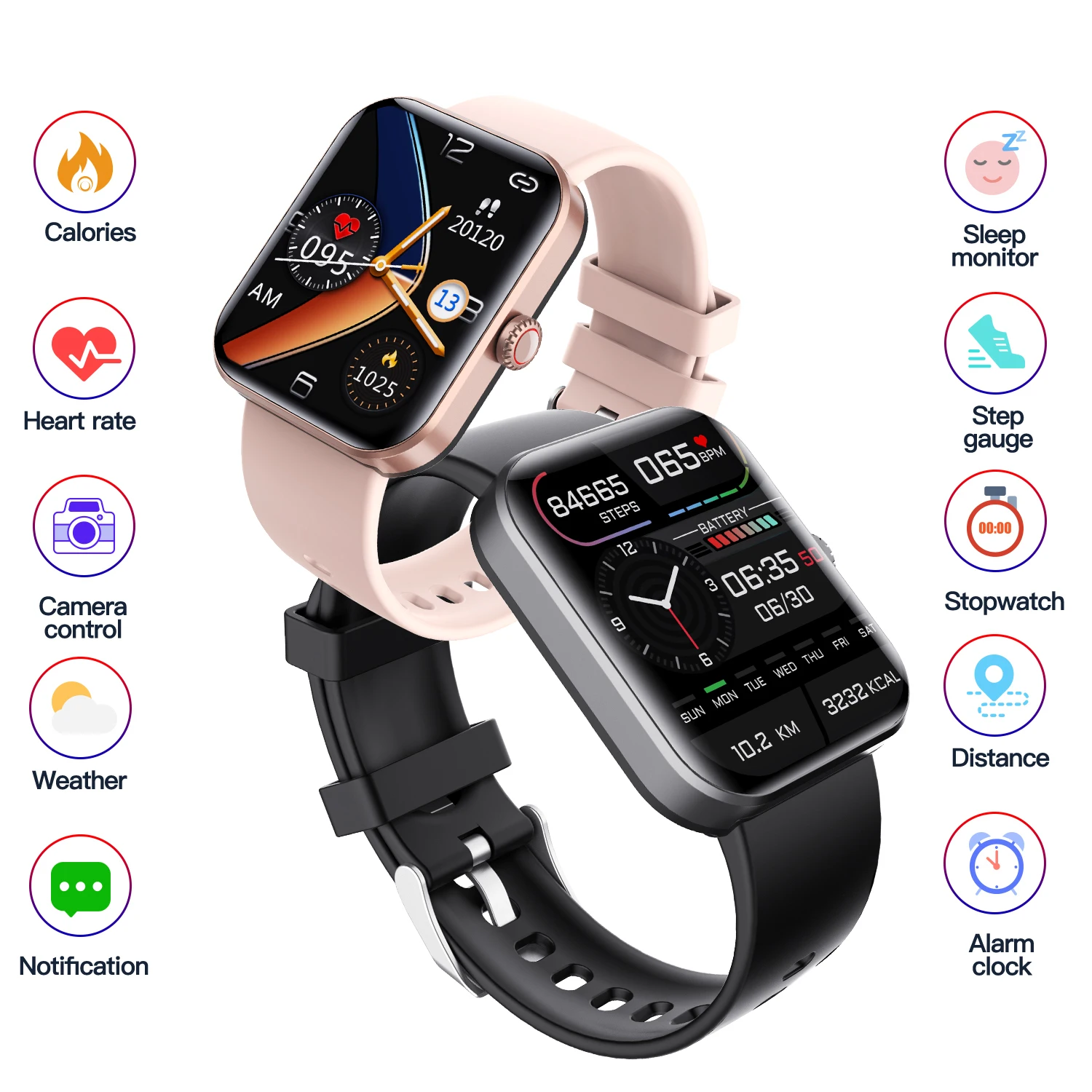 Blood glucose Watch Heart rate Blood pressure Blood oxygen temperature monitoring Health Sports waterproof Non-invasive glucose