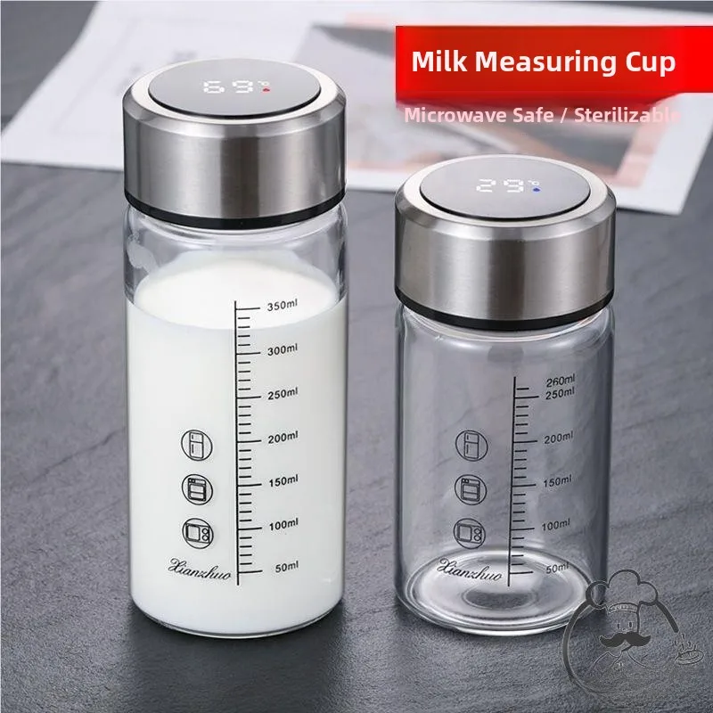 500ML Glass Cup with Scale Microwave Safe Milk Cup Temperature Display Heat Resistant for Dining And Cooking