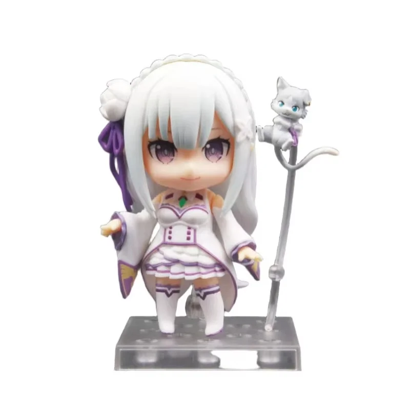

2026 Zero Emilia 751 Q Version Nendoroid Posable Anime Figure With Face Swap Toys Cute Doll Collectible Desktop Decoration Gifts