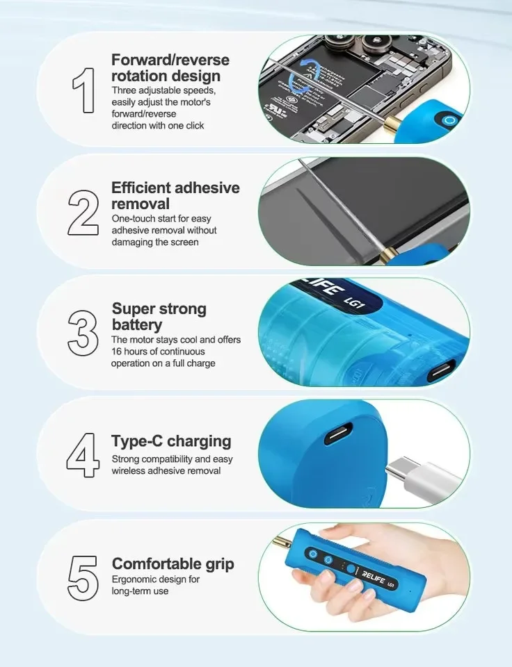 RELIFE LG1 Electric Glue Remover Tool 220V Efficient Adhesive Removal OCA Waterproof Sticker Removal Refurbished Repair