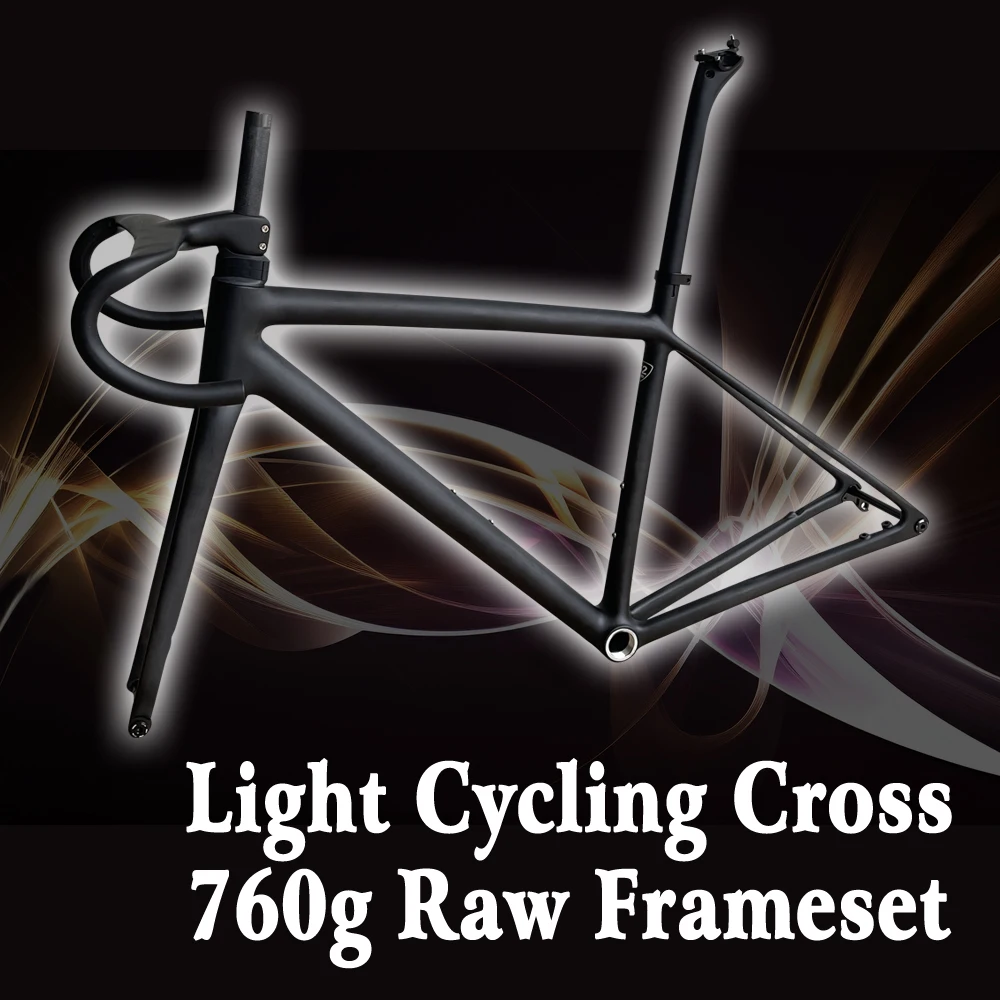 760g Frame Disc ATH Road Frameset Gravel Road Bike Cycling BSA 68mm Bicycle Frame Handlebars Seatpost Wheelset