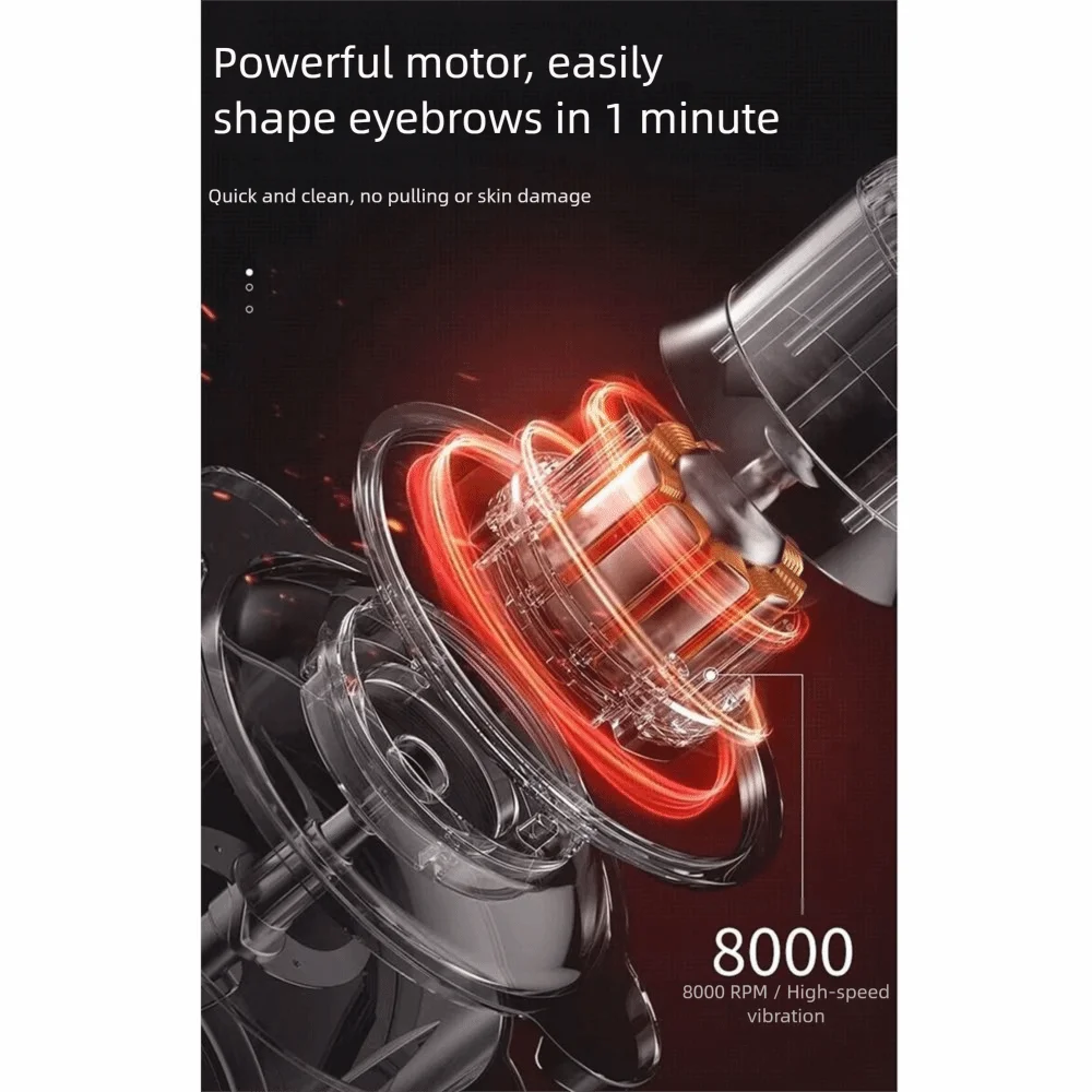 Tragbarer elektrischer Augenbrauenschneider, LED-Licht, multifunktionaler Nasenhaarrasierer, Lippenstiftform, Sicherheitsdesign, Gesichtshaarentferner