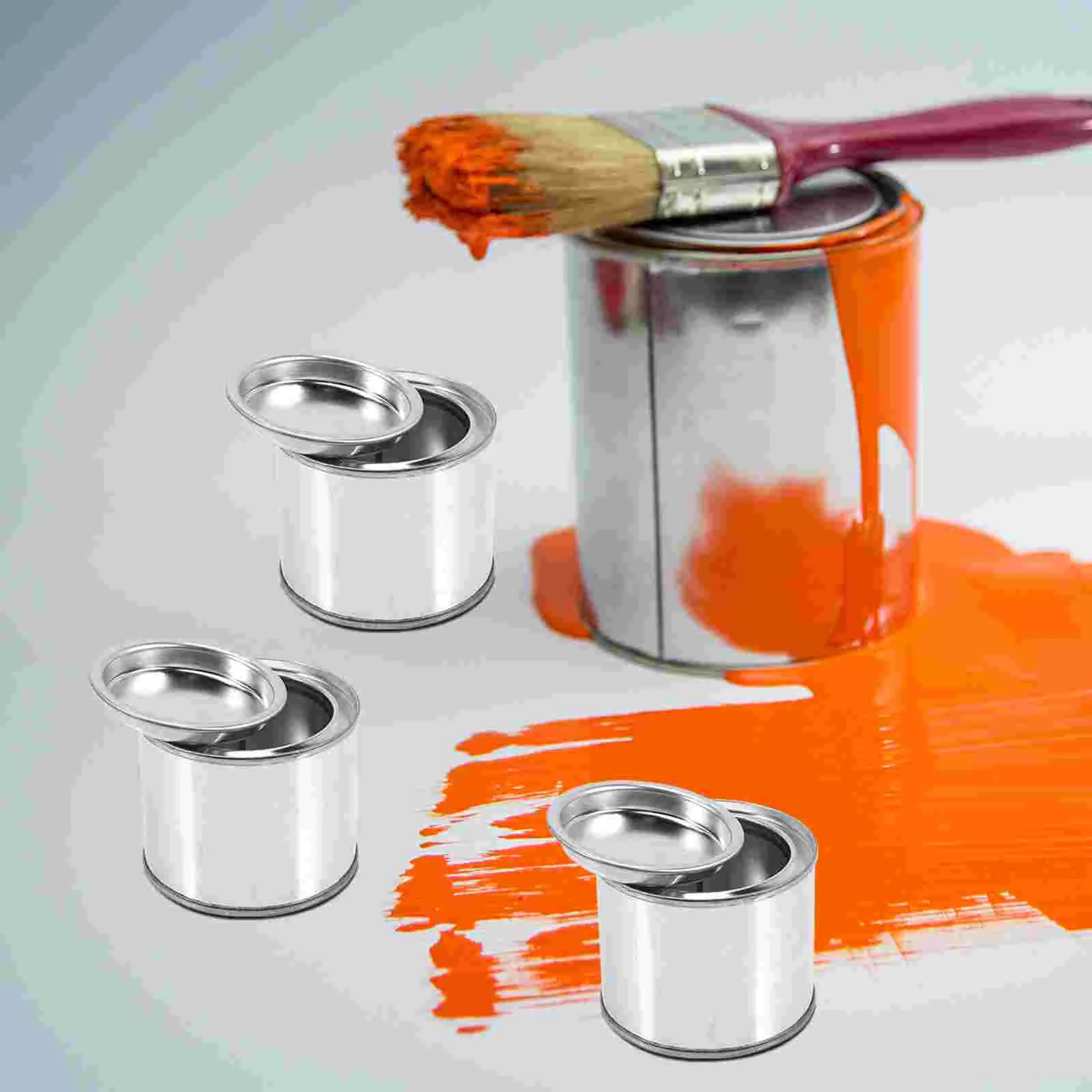 

10 Pcs Pigment Bucket with Lid Iron Empty Paint Tins Storage Containers for Leftover