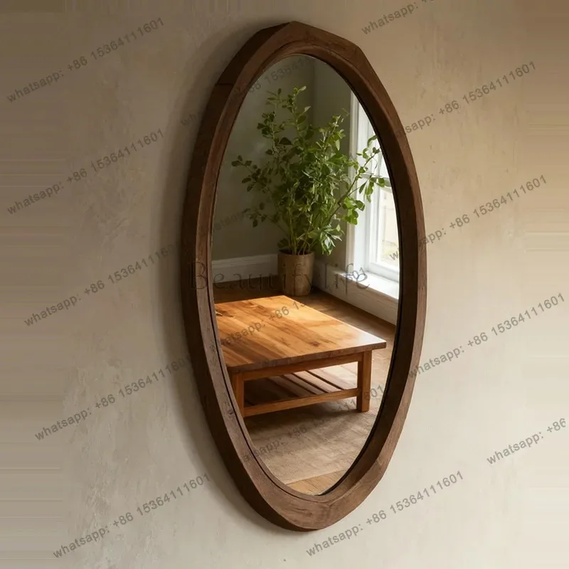 Medieval style cloud makeup mirror bedroom dresser wall wooden mirror