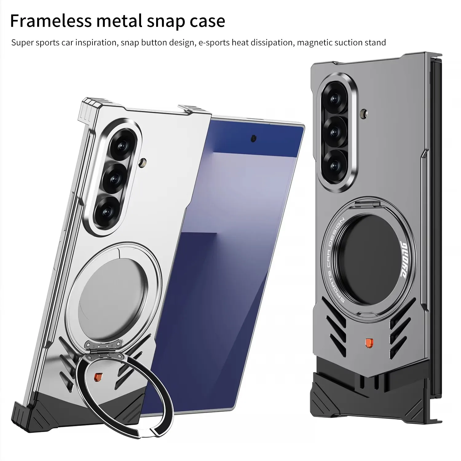 

Aluminum Alloy Magnetic Elastic Snap Case For Galaxy Z Fold 7 Bezel-less Esports Cooling Case For Samsung Galaxy Z Fold 7 Fold7