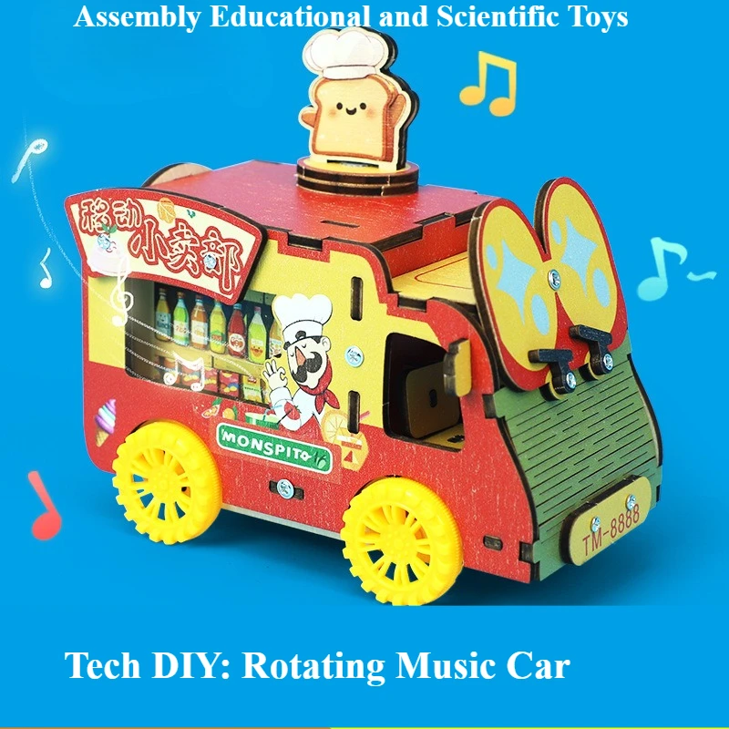 

Музыкальный автомобиль «сделай сам», комплект STEM, игрушка для научного эксперимента, обучающий подарок для детей в возрасте от 7 до 14 лет, материалы для рукоделия
