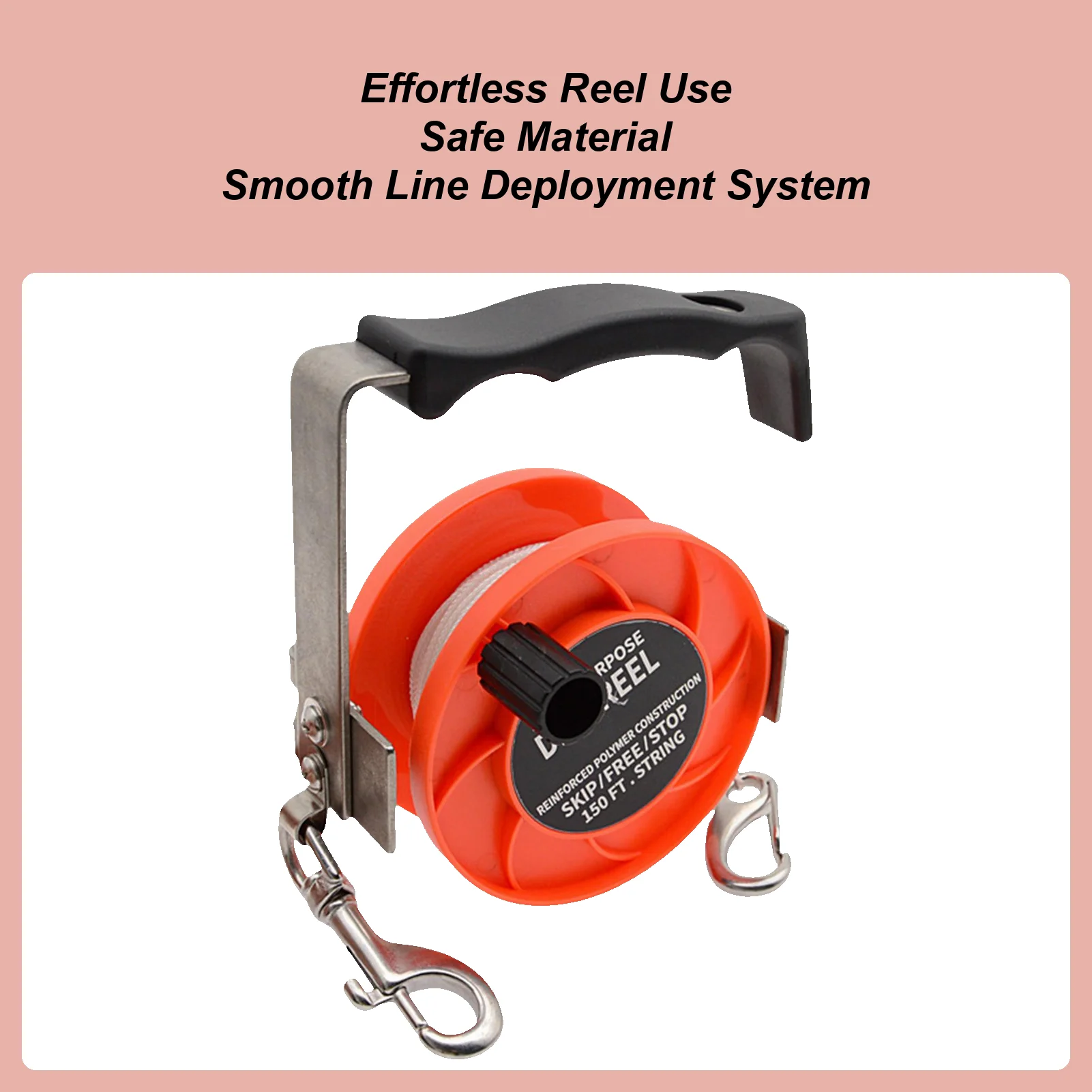 

Катушка для дайвинга 290 футов, сверхмощная регулируемая нейлоновая веревка, инструмент, устойчивая катушка для дайвинга для подводного плавания, подводной охоты, лодки, уличного пляжа, под водой