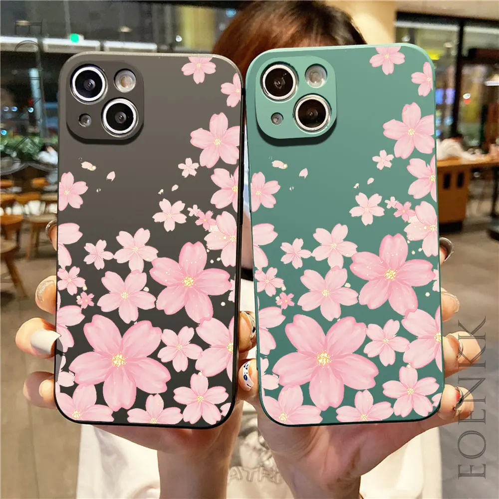 Pretty Pink Flower Print Phone Case For Xiaomi Redmi 10 12 13C Redmi Note 8 9 10 11 12 13 Pro Plus 5G Lens protection Soft Cover