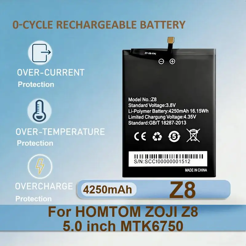 Аккумулятор для Homtom HT70 S99 ZOJI Z8 5.0 дюймов MTK6750 HT7 Pro S16 S7 Z6 Z7 S8 5.7 HT6 Oukitel K6000 Ulefone Power DOOGEE T6 HT37