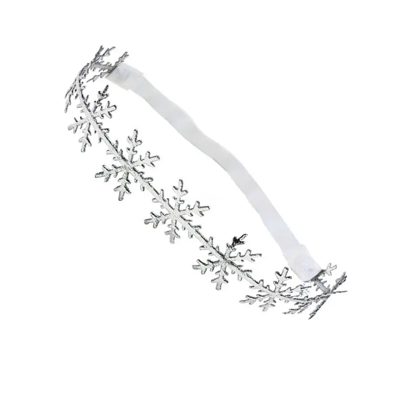 Delicate Fabric Hairbands Snowflakes Headdress Christmas Headwear for Infants