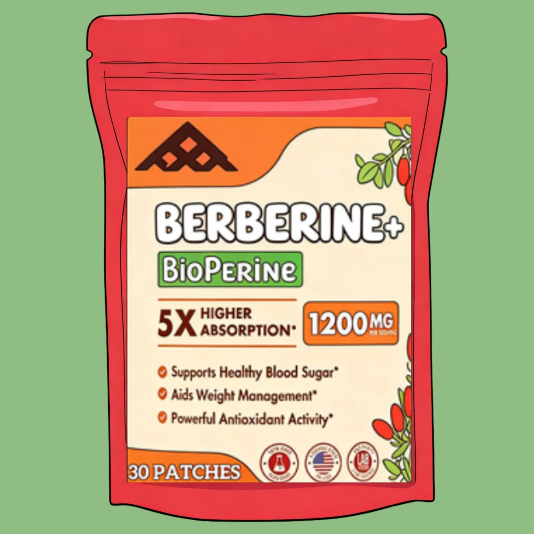 Berberine Transdermal Patches with Ceylon Cinnamon,5X Higher Absorption Turmeric Support Immune System 30 Patches