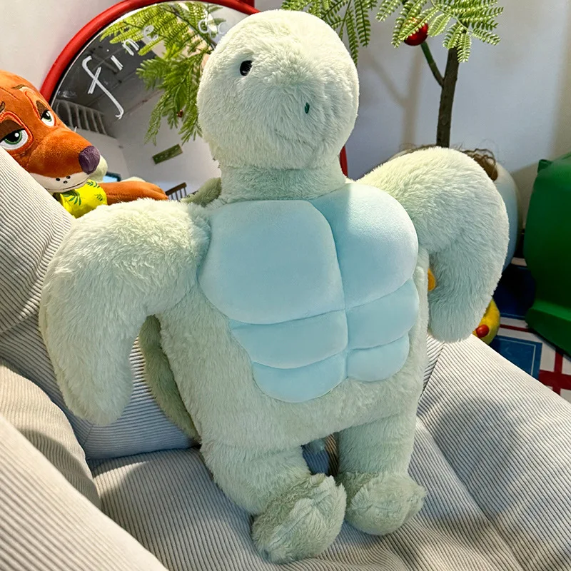 

50CM Cute Muscle Turtle Plush Toy Kawaii Strong Muscle Turtle Soft Animal Stuffed Doll Pillow Home Decor Sofa Cushion ﻿Kid Gift