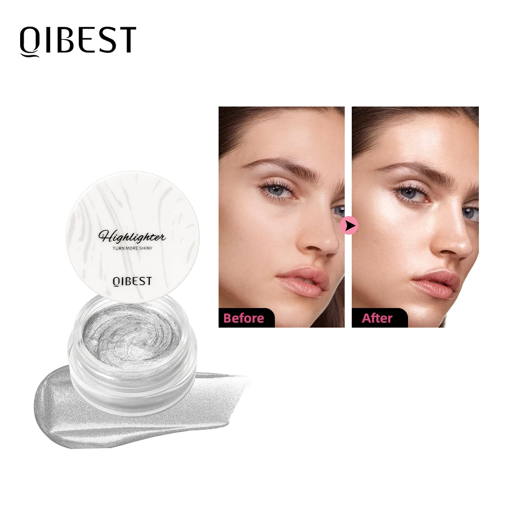 

QIBEST Glitter Highlighter Cream Diamond Eye Shadow Silkworm Face Contour Brighten Shimmer Highlight Body Illuminate Cosmetics