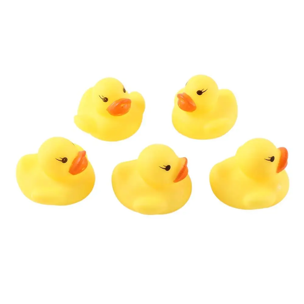 Educational 10pcs/lot Duck Toys Boys Girls Swimming Pool Water Toys Bath Ducks Yellow Ducks Baby Bath Toys Squeaky Rubber Ducks