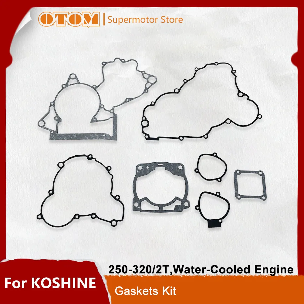 

OTOM Motorcycle Full Seal Gasket Kit Engine Cover Cylinder Pad For KOSHINE 250 300 320 2T Water-Cooled Engine Accessories Bikes
