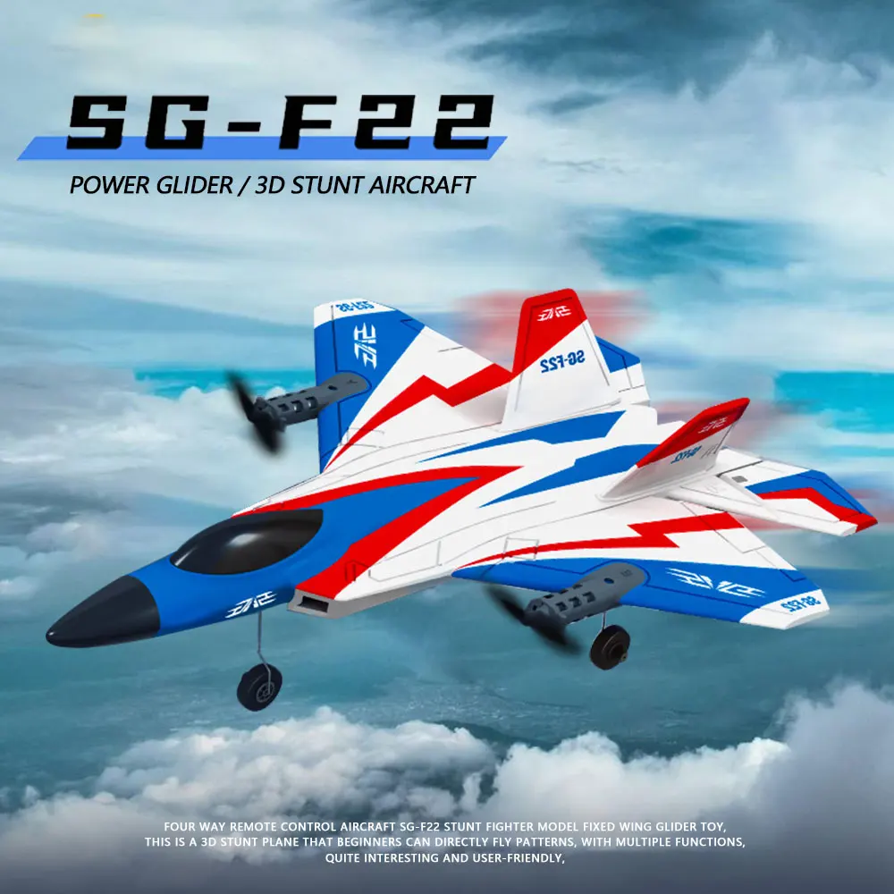 SG-F22 4K RC Airplane 3D Stunt Plane Model 2.4G Remote Control Fighter Glider Electric Rc Aircraft Toys For Children Adults