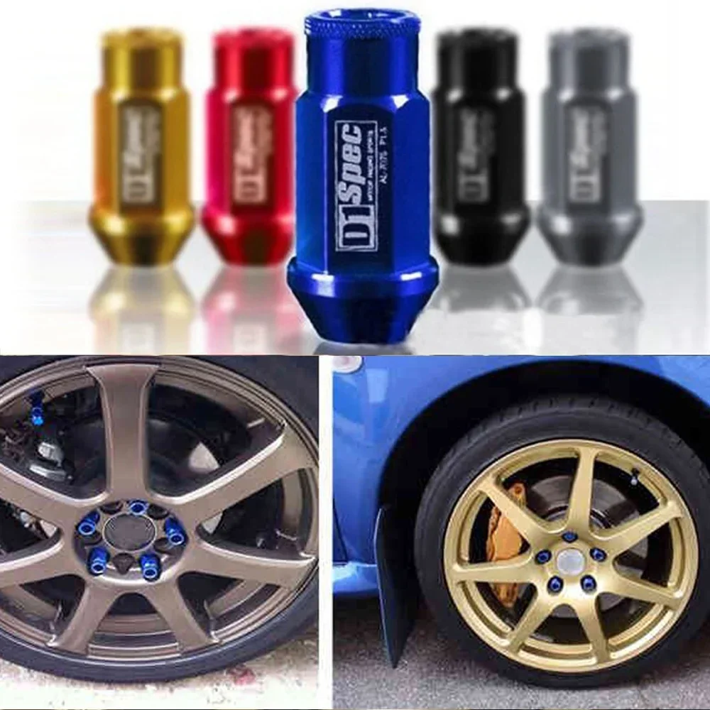 HOT D1 Spec Wheel Lug Nuts JDM Car Racing Aluminium alloy Wheel Lug Nuts Screw M12x1.5/1.25 Length 50mm//35mm 20 pcs/set