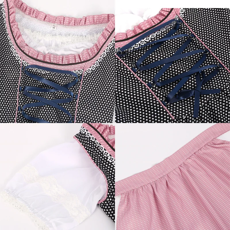 Red German Oktoberfest Traditional Dress Girl Dirndl Dress Off-Shoulder Beer Maid Costume Halloween Carnival Cosplay Party Dress