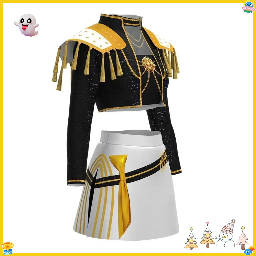 أزياء رومي زوي ميرا شيطان الصيادين Kpop التأثيرية للأطفال البنات ملابس مطبوعة ملابس لعب الأدوار بدلة كرنفال الهالوين