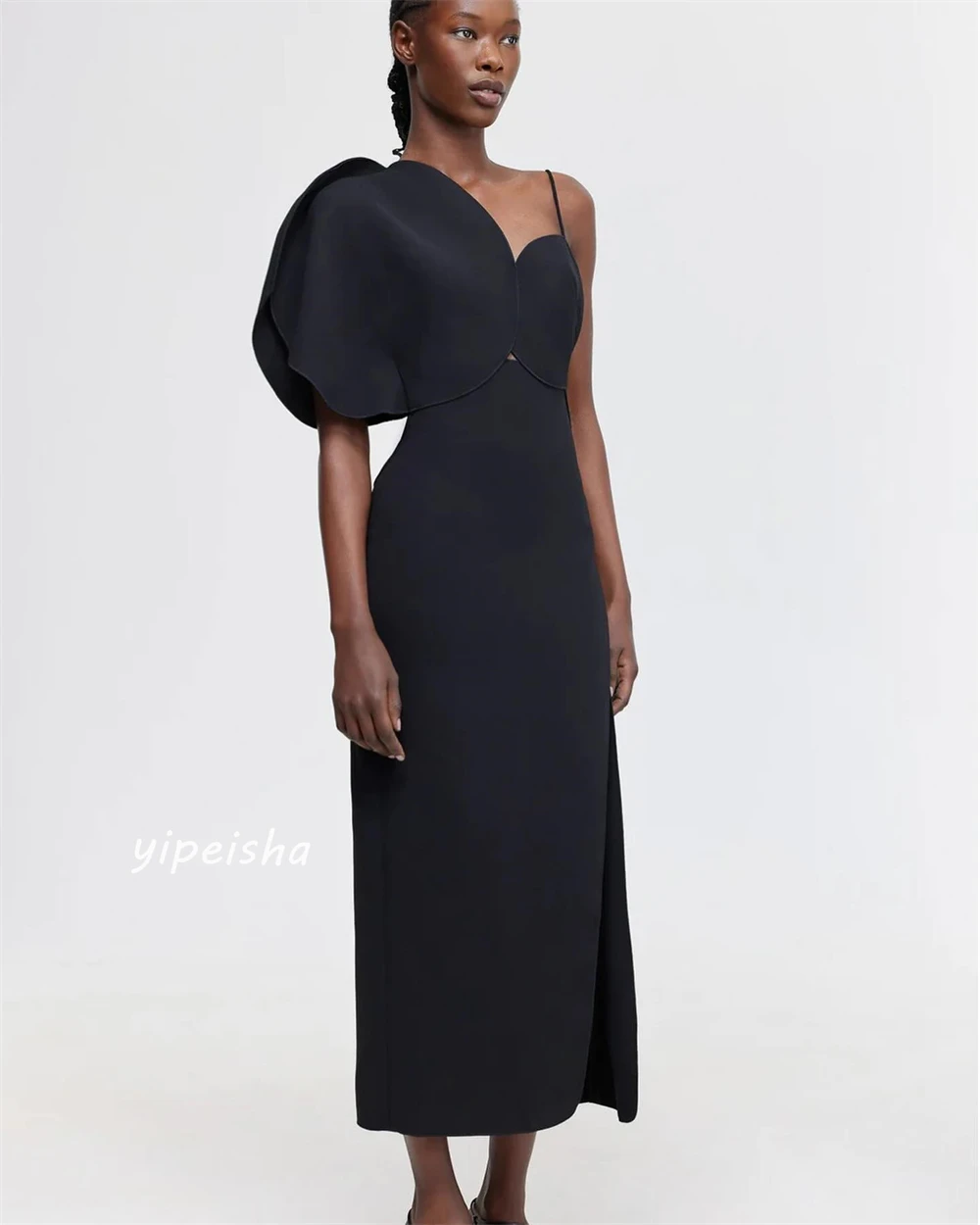 Customized Jiayigong  Jersey Ruffles Ruched Clubbing A-line One-shoulder Bespoke Occasion Gown Long Dresses Saudi Arabia