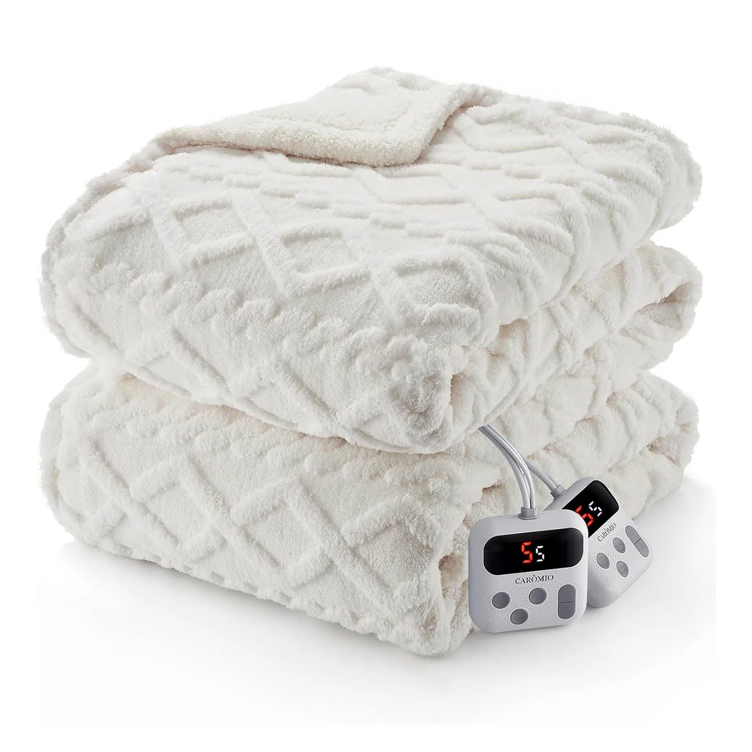 

Electric Blanket Dual Control Thick Tufted Sherpa Heated Blanket with 10 Heating Levels and 10 Time Settings Fast Heating