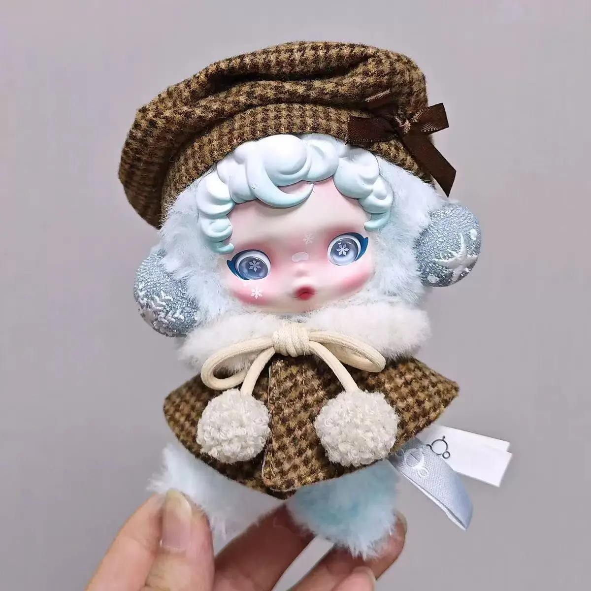 スカルパンダ服 15-17 センチメートル用ラブブクラシックグリッドスタイルドレスマントセットかわいい人形アクセサリー人形ドレスアッププレイアクセサリー