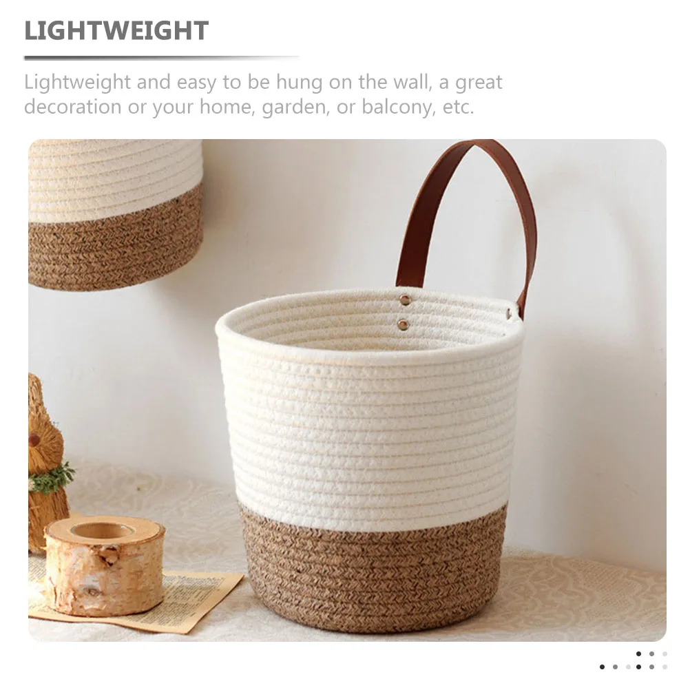 

Wall Hanging Storage Basket Cotton Cloth Organizer Home Decor Space Saving Fruit Vegetable Bread Storage Display Holder