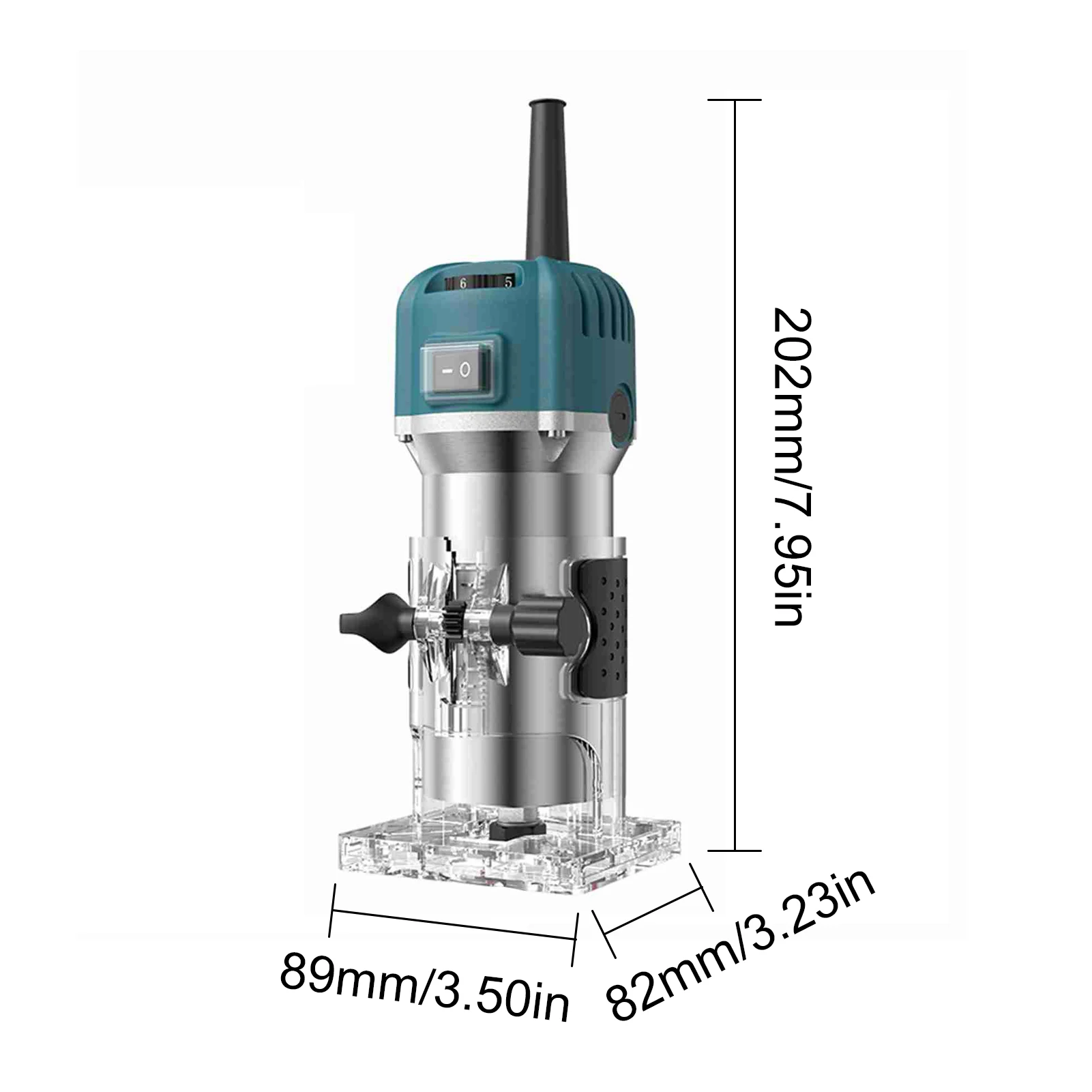 Woodworking Electric Trimmer Set Thickened Shell Compact 6 Speed Adjustable 800W 30000r/min Wood Router Tool