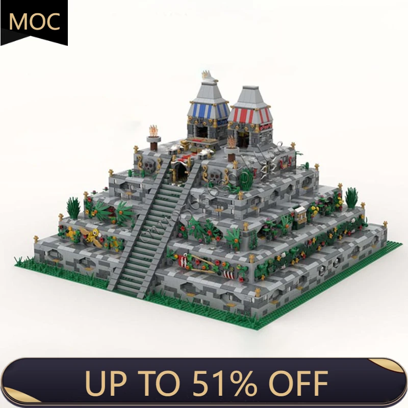

8056 шт. древние Moc строительная модель храм пирамида технология модульные блоки игрушки для детей DIY сборка подарки
