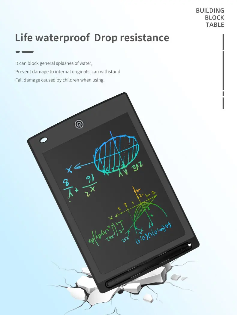Mehrere Größen erhältlich: Zeichen- und Übungstafel – Handschrift-Tablet mit One-Touch-Löscherfunktion – 12'', 10'', 8'' – Wählen Sie Ihre Farbe – Detail 6