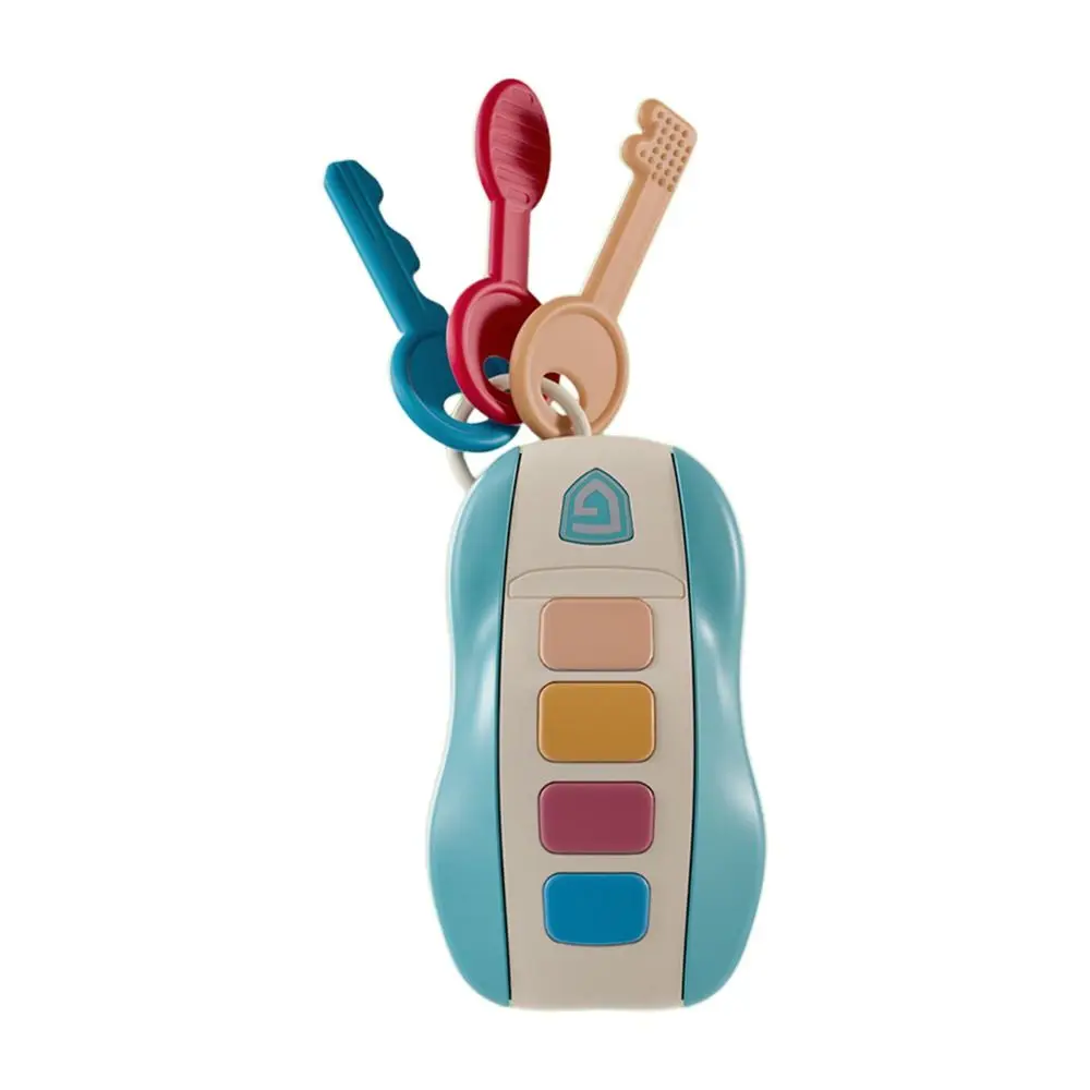 Juguetes musicales multicolores para bebés, llave de coche de simulación de luz y sonido de plástico con goma suave, juguete de Control remoto para desarrollo intelectual