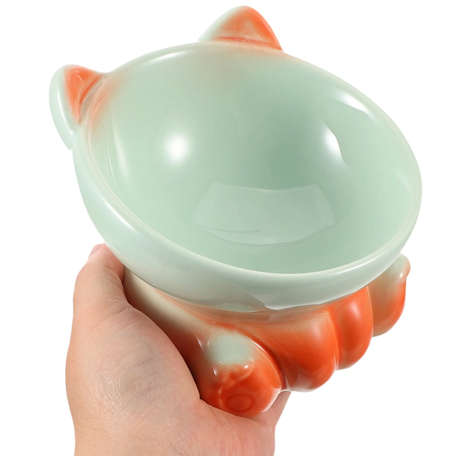 

Ceramic Cat Plate Pet Platform Bowl Raised Food Water Dish Stable Base Easy Clean Versatile Use Dog Cat Feeder High Stand Modern