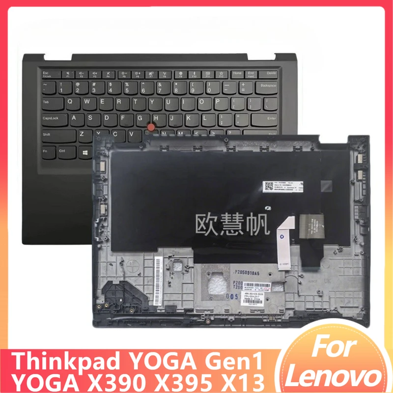 

T New Original for Lenovo Thinkpad Yoga X390 X395 Yoga X13 Yoga Gen1 Laptop Palmrest Upper Cover Keyboard US/EU/FR