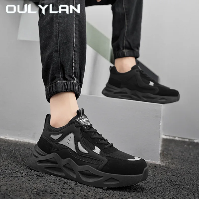 

Oulylan Durable Men Soft sole Footwear Fashion Outdoor Comfortable Running Sneaker Vintage Popular Chunky-soled Sports Shoes