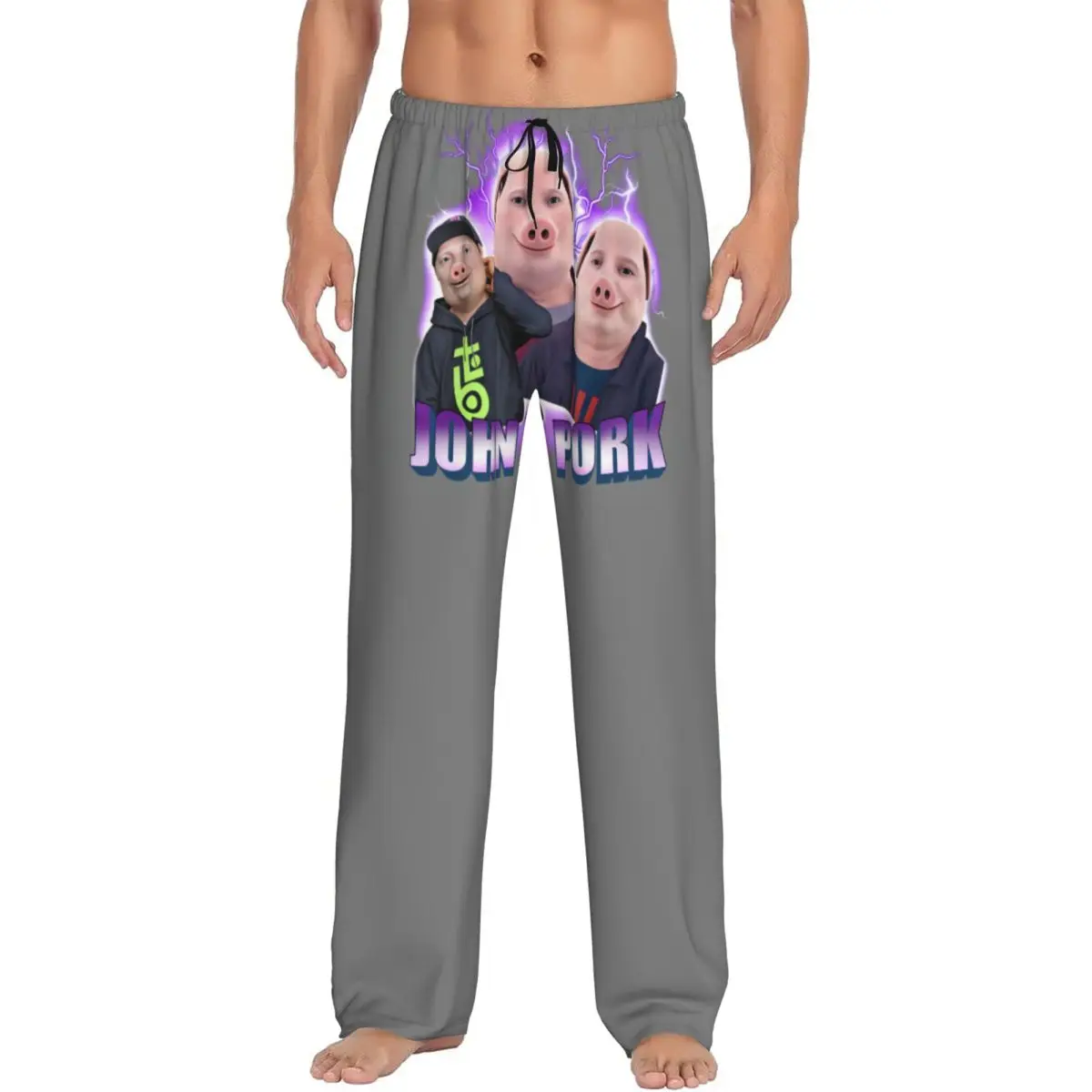 

Custom Men John Pork Is Calling Pajama Pants Print Funny Pig Sleep Sleepwear Bottoms with Pockets
