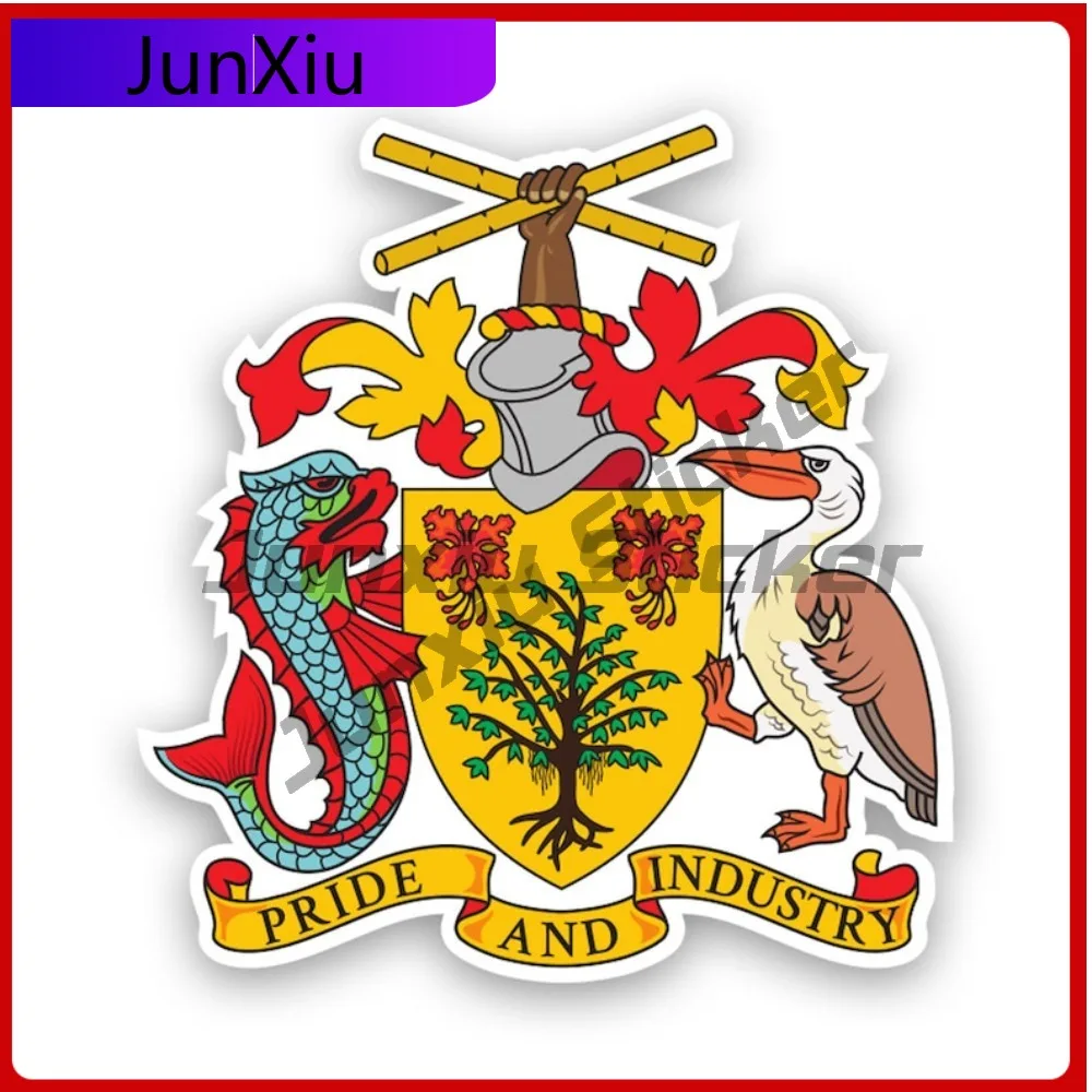 

Barbadian Coat Of Arms Sticker Waterproof Anime Window Waterproof Vinyl Decal For Air Conditioners Sticker Decor Creative High